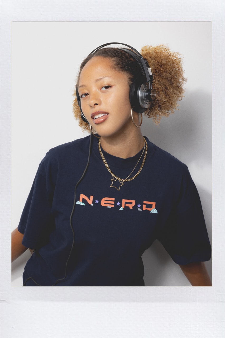 N.E.R.D. and Louis De Guzman Join Forces for N.E.R.D. EXPLORERS CLUB Capsule collection collaboration band music pharrell drop september website space rug headwear socks jacket embroidery tshirt tee shirt top