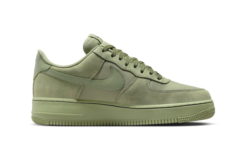 Official Look at the Nike Air Force One Low Premium "Oil Green" FB8876-300 Oil Green/Oil Green-Cargo Khaki Release info af1 everyday sneakers suede twill