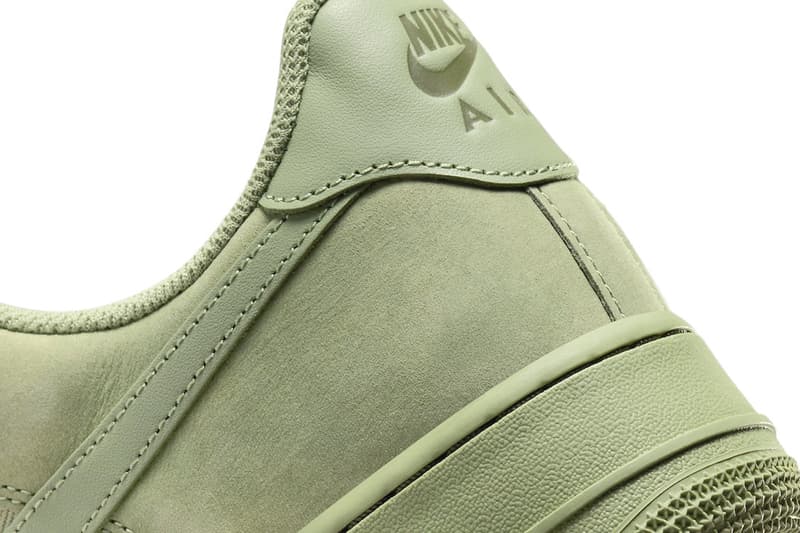 Official Look at the Nike Air Force One Low Premium "Oil Green"  FB8876-300 Oil Green/Oil Green-Cargo Khaki Release info af1 everyday sneakers suede twill