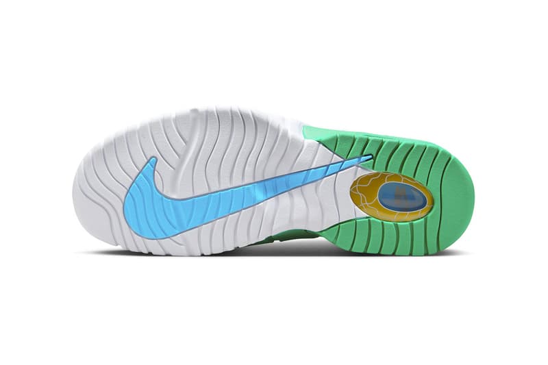 Official Look at the Nike Air Max Penny 1 "Stadium Green" Stadium Green/Metallic Gold-White-Mystic Green-Blue Lightning FQ8827-324 holiday 2023 penny hardaway cent