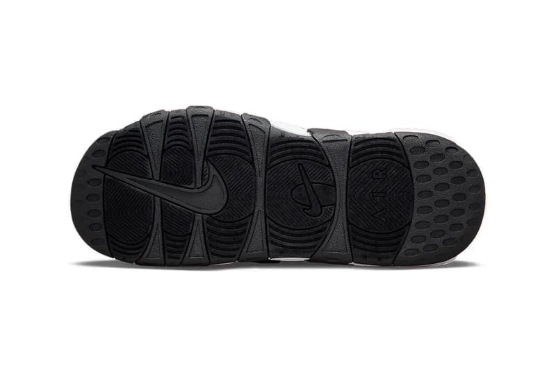 Nike Air More Uptempo Slide Arrives in Blacked-Out Lettering FJ2708-001 Release Info sandals pool beach