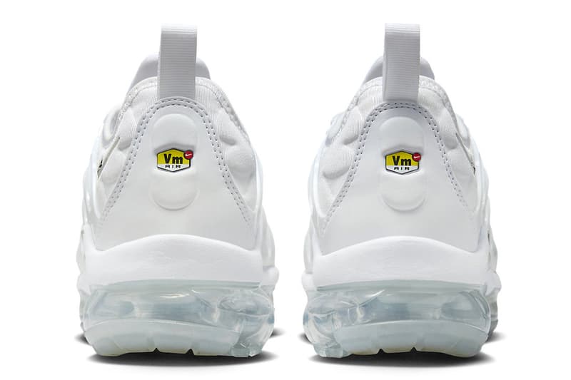 Official Look at the Nike Air VaporMax Plus "White Chrome" FQ8895-100 winter holiday 2023 air max triple white sole unit footwear sneaker