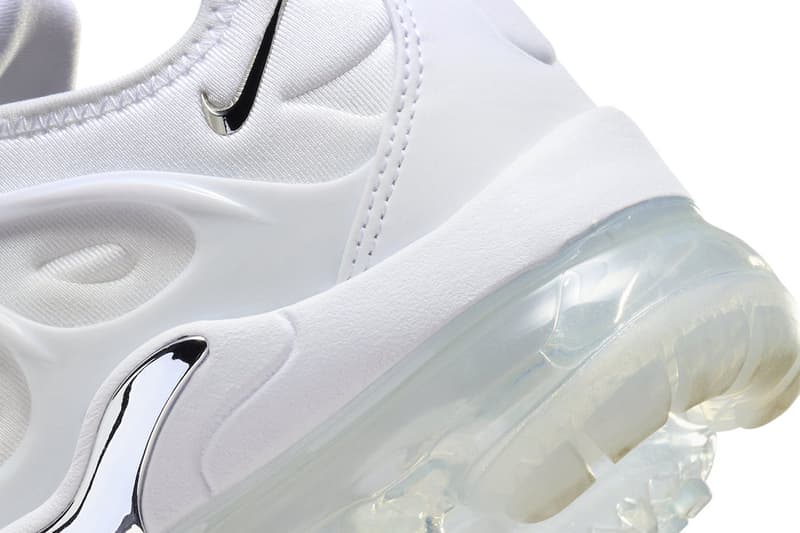 Official Look at the Nike Air VaporMax Plus "White Chrome" FQ8895-100 winter holiday 2023 air max triple white sole unit footwear sneaker