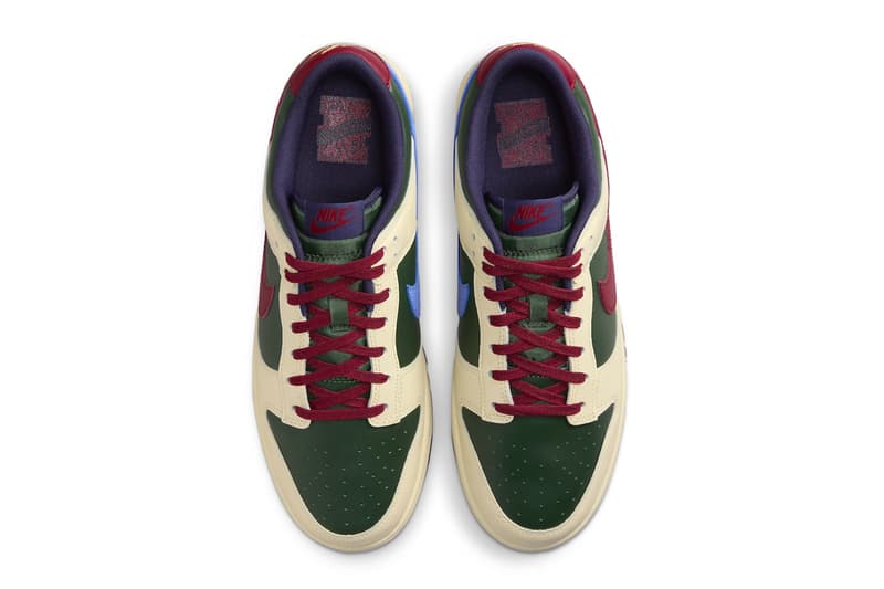 Nike Dunk Low "From Nike, to You" FV8106-361 Release Info Gorge Green/Team Red-Obsidian-Game Royal-Coconut Milk holiday 2023 low top sneakers swoosh