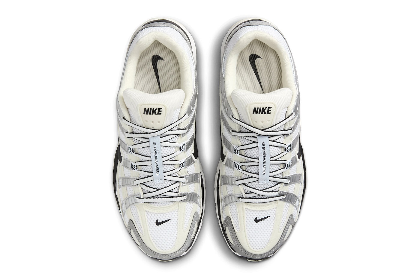 Nike P-6000 Arrives in Coconut Milk and Metallic Silver FV6603-100 technical sneakers swoosh shoes
