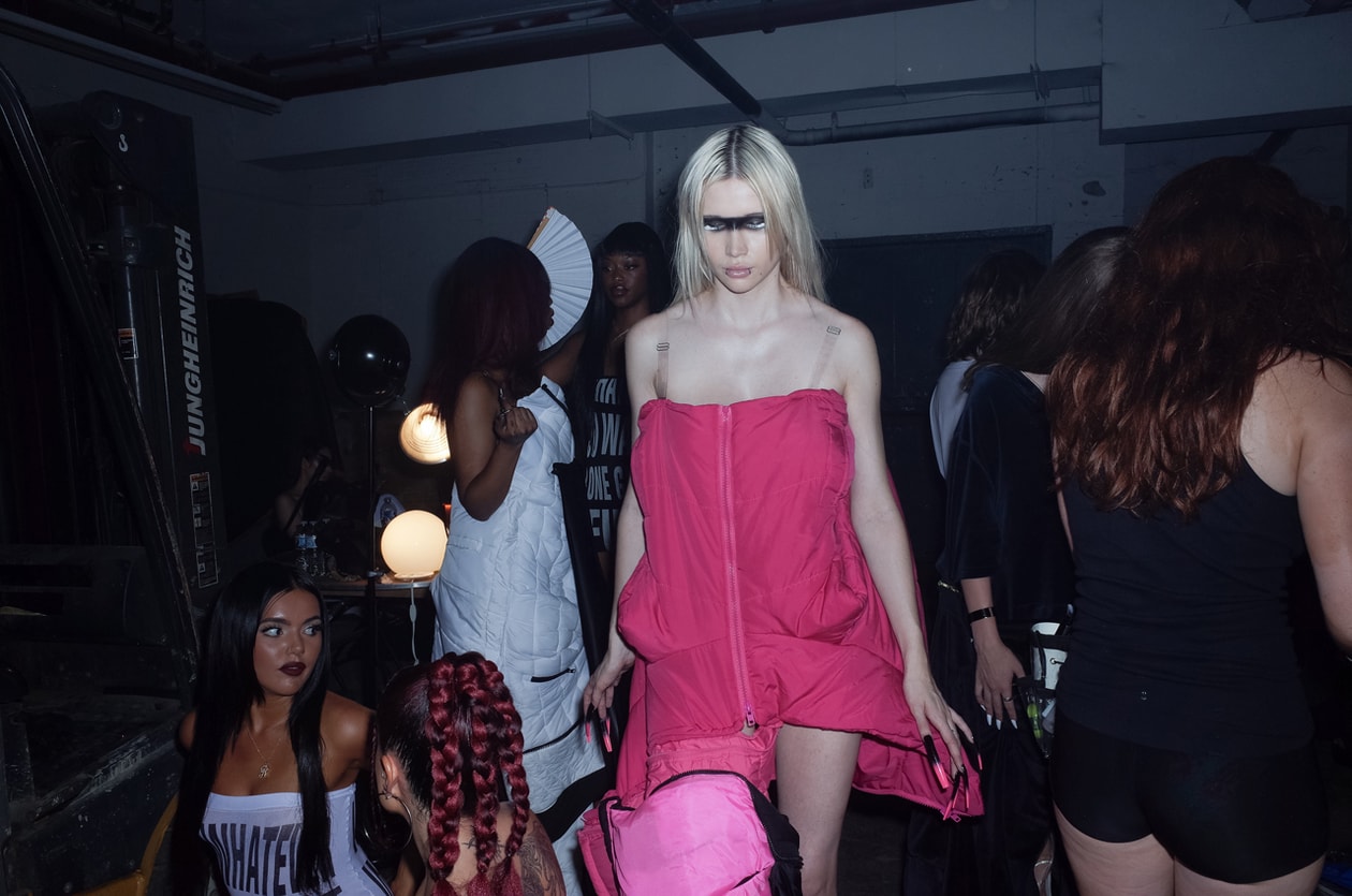 anna bolina bushwick brooklyn new york downtown party girl clip couture gown puffer jacket feminine energy sexy