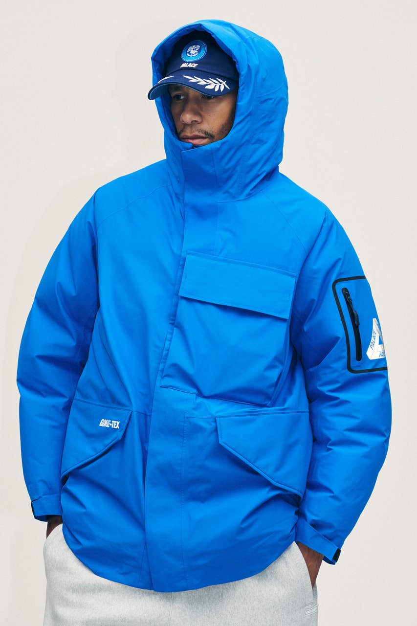 palace skateboards london winter 2023 lookbook drop list official release date info photos price store list buying guide jacket hat t shirt collab coat