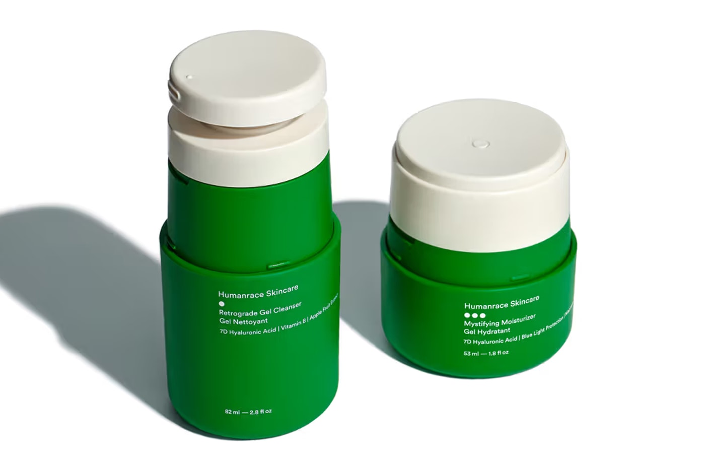 Humanrace pharrell williams 7d gel facial set product duo price details date launch gel moisturizer cleanser routine regimen skincare dermatologist