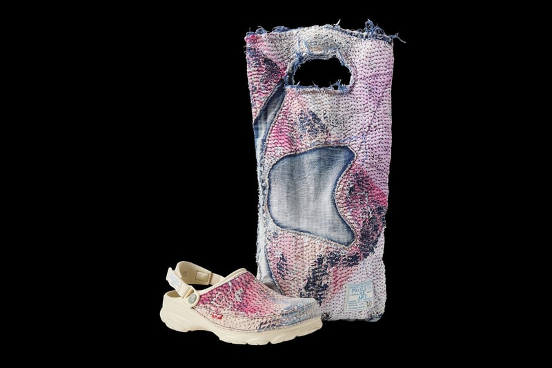 PROLETA RE ART Collaborates With Levis and Crocs for Special Shoe and Bag Combo Using Dead Stock Denim sustainability 