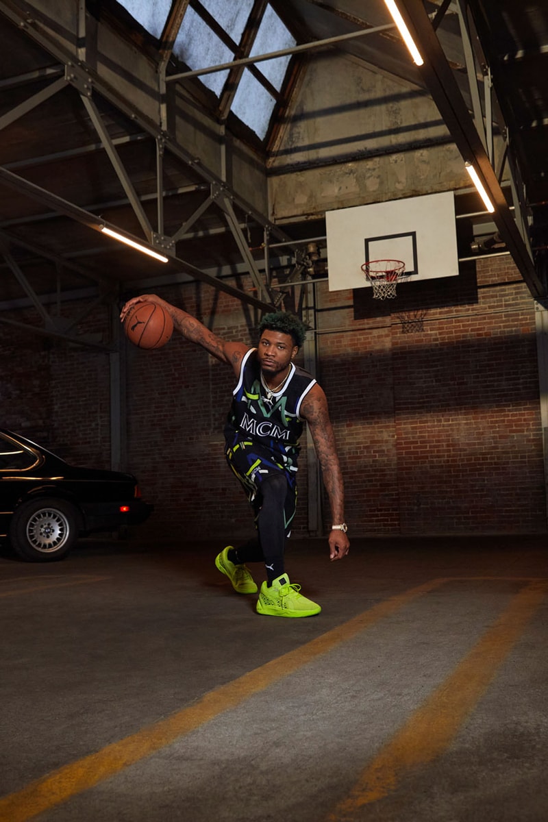 MCM PUMA Hoops Third Final Collaboration Collection Apparel Footwear TRC Blaze Court Shoe