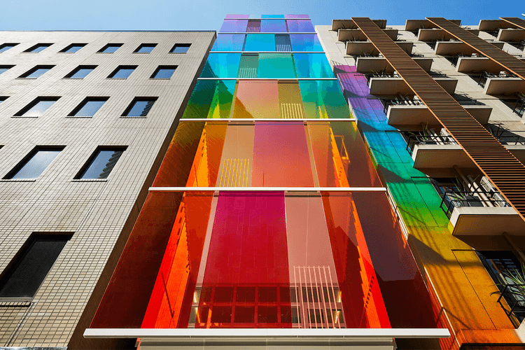 SAKO Architects Lights Up the Tokyo Skyline With "Vertical Rainbow" Building