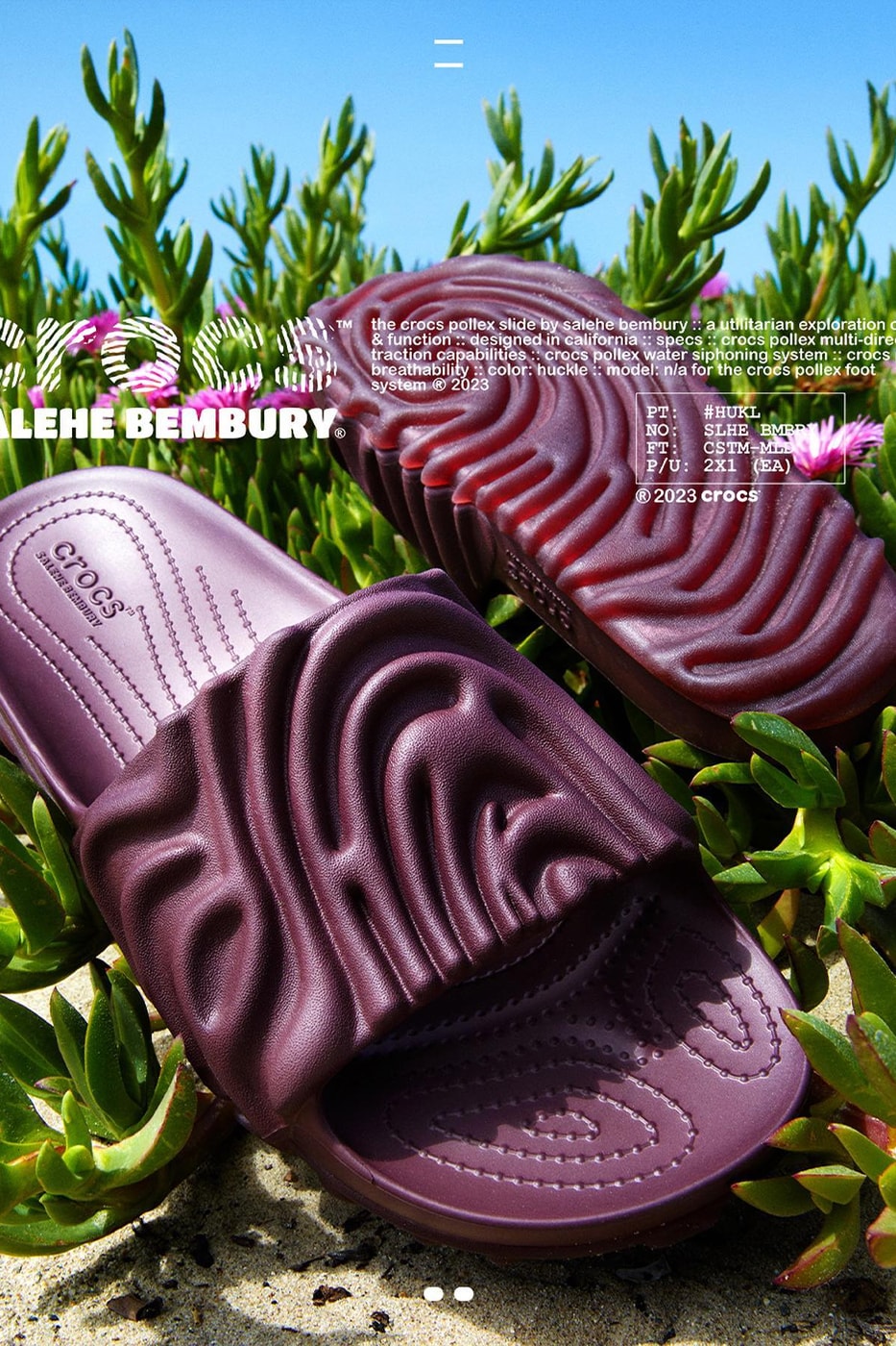 Release Info for Salehe Bembury's Crocs Pollex Slides "Huckle" beaspunge spunge sandals clogs
