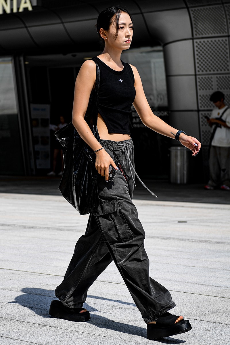 Seoul Fashion Week SS24 Street Style Spring summer 2024 menswear street style casual wear t-shirts oversized pants denim wear new jeans
