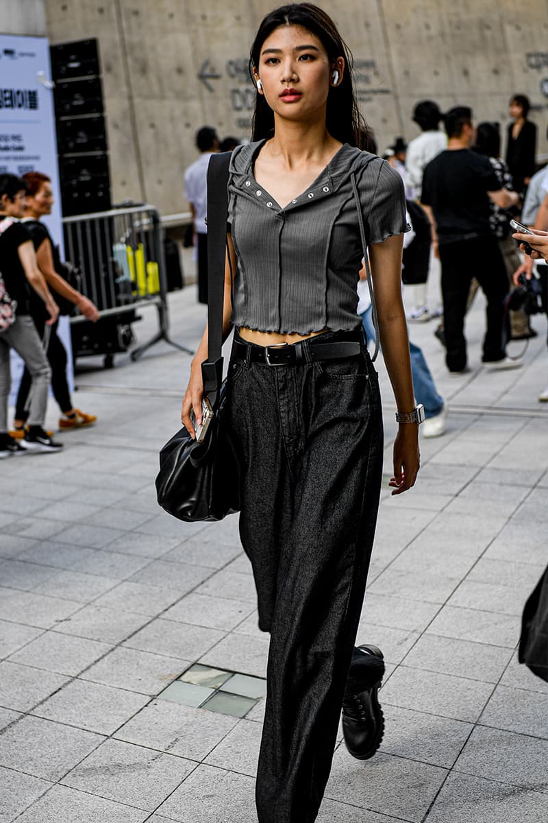 Seoul Fashion Week SS24 Street Style Spring summer 2024 menswear street style casual wear t-shirts oversized pants denim wear new jeans