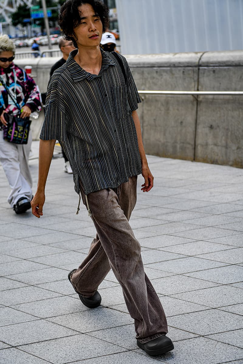 Seoul Fashion Week SS24 Street Style Spring summer 2024 menswear street style casual wear t-shirts oversized pants denim wear new jeans