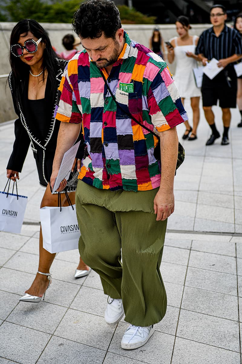 Seoul Fashion Week SS24 Street Style Spring summer 2024 menswear street style casual wear t-shirts oversized pants denim wear new jeans