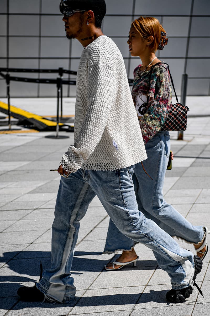 Seoul Fashion Week SS24 Street Style Spring summer 2024 menswear street style casual wear t-shirts oversized pants denim wear new jeans