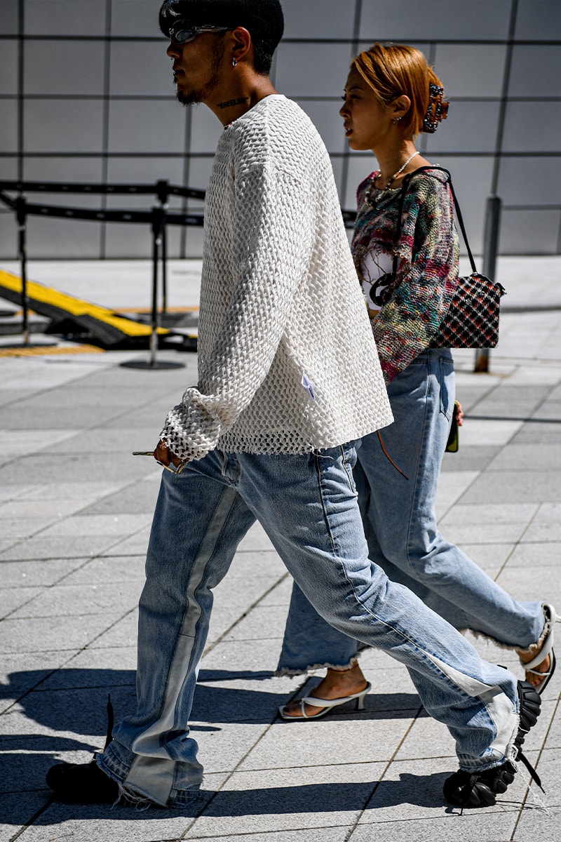 Seoul Fashion Week SS24 Street Style Spring summer 2024 menswear street style casual wear t-shirts oversized pants denim wear new jeans