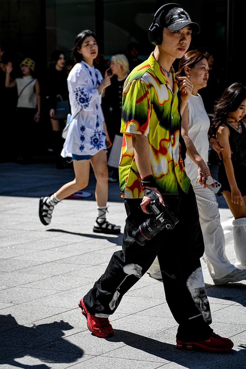 Seoul Fashion Week SS24 Street Style Spring summer 2024 menswear street style casual wear t-shirts oversized pants denim wear new jeans