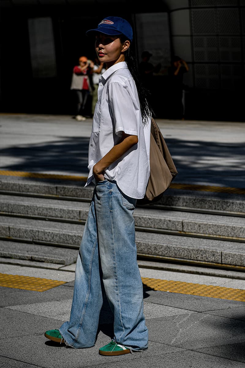 Seoul Fashion Week SS24 Street Style Spring summer 2024 menswear street style casual wear t-shirts oversized pants denim wear new jeans