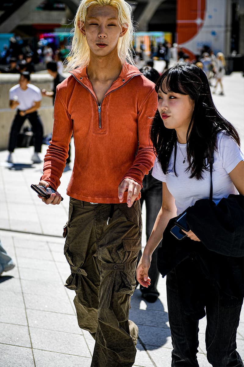 Seoul Fashion Week SS24 Street Style Spring summer 2024 menswear street style casual wear t-shirts oversized pants denim wear new jeans