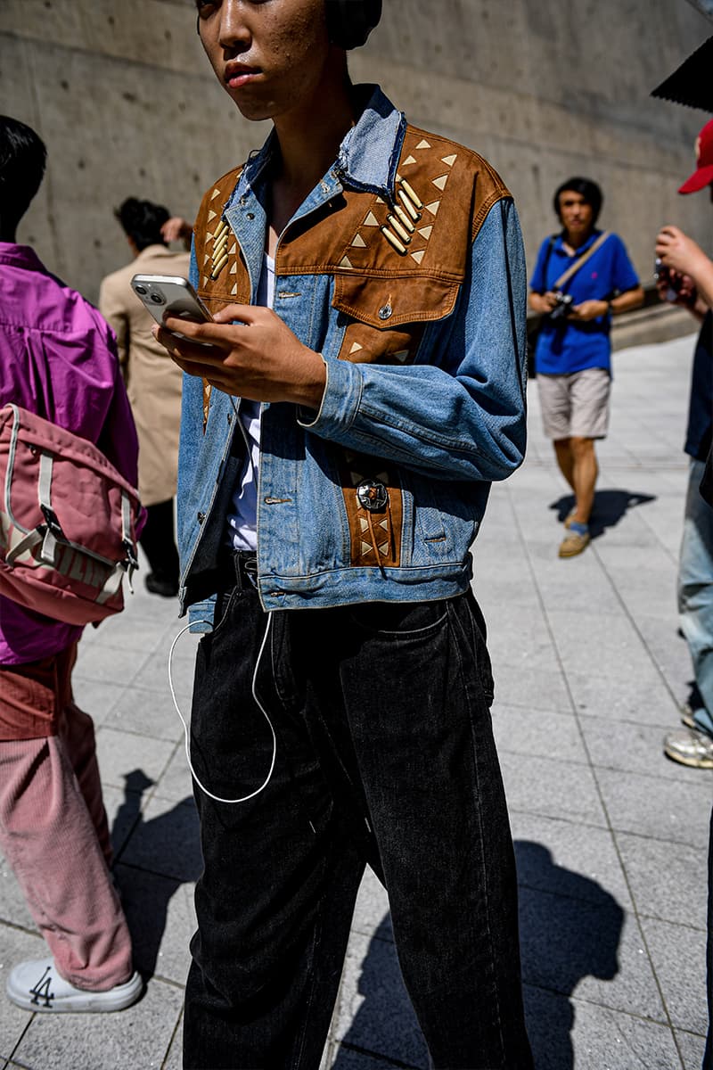 Seoul Fashion Week SS24 Street Style Spring summer 2024 menswear street style casual wear t-shirts oversized pants denim wear new jeans