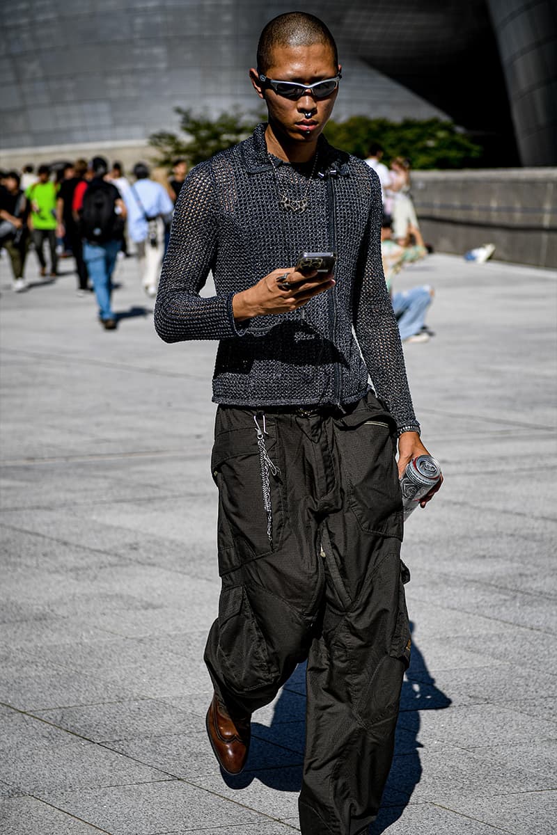 Seoul Fashion Week SS24 Street Style Spring summer 2024 menswear street style casual wear t-shirts oversized pants denim wear new jeans