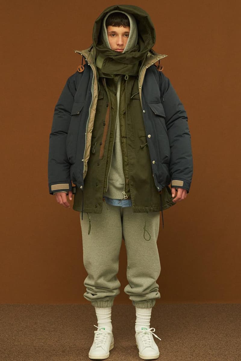 Shinsuke Nakada Debuts "UNLIKELY" New Brand With FW23 Collection carhartt beams japan creative director workwear elevated streetwear hoodie tweed wool parka jacket silhouette fall winter vest outerwear hat tie bucket crewneck shirt pants jeans denim