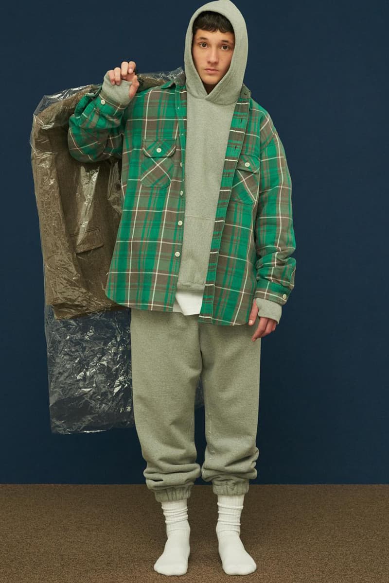 Shinsuke Nakada Debuts "UNLIKELY" New Brand With FW23 Collection carhartt beams japan creative director workwear elevated streetwear hoodie tweed wool parka jacket silhouette fall winter vest outerwear hat tie bucket crewneck shirt pants jeans denim