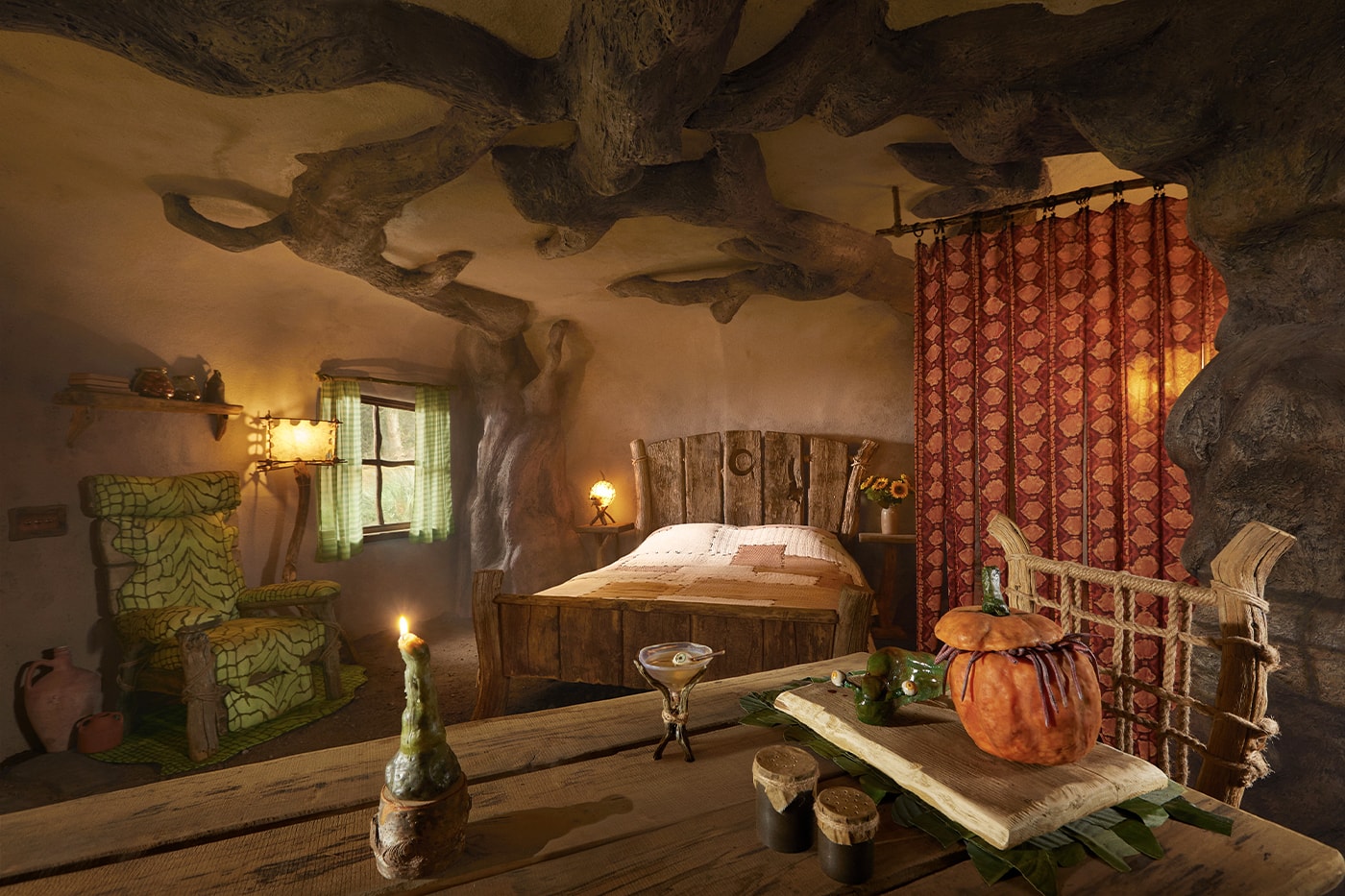 You Can Now Spend a Night in Shrek's Swamp on Airbnb donkey ogre dreamworks animations halloween fairytale stay scotland
