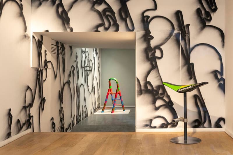 Galerie Kreo Unveils Extensive Exhibit, "Virgil Abloh: Echosystems" Erwan Bouroullec, Sophie Bramly, Martha Cooper, Bruce Davidson, Tom Dixon, Marcel Duchamp, Futura 2000, Konstantin Grcic, Keith Haring, Gordon Matta-Clark, jean michael basquiat A. R. Penck, Jerszy Seymour, Pablo Tomek and Dondi White off white ye kanye streetwear skate graffiti