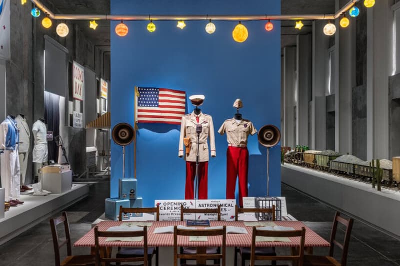 Step Into Wes Anderson's 'Asteroid City', Located Inside Milan's Fondazione Prada props set design pieces costumes cigarettes clothes fantastic mr fox film director italy london exhibit immersive pastel desert western death grief eleventh feature