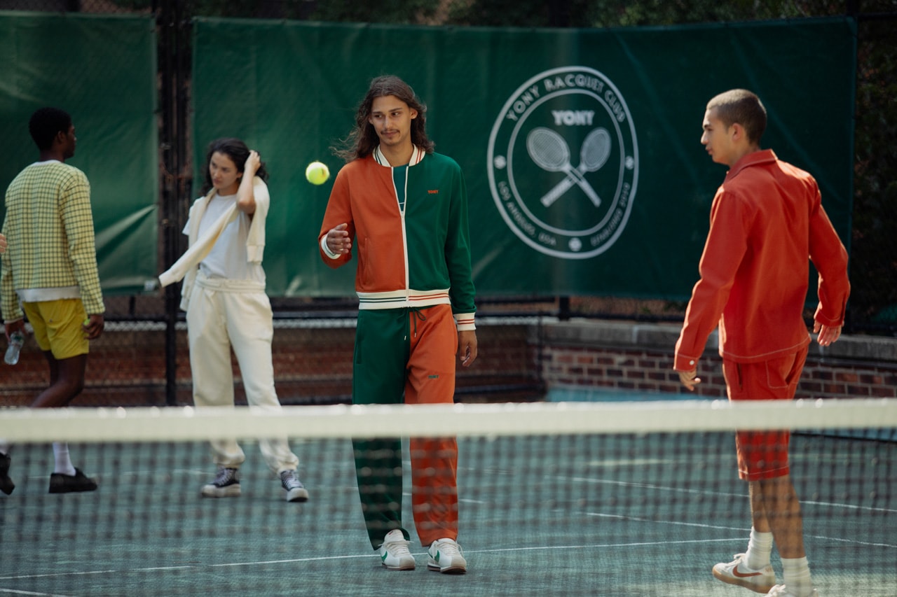 YONY Serves Up A Fresh, Functional SS24 new york fashion week tennis club manhattan members only serve court runway ball green us open spring summer 2024 collection clothing menswear sportswear outerwear sport