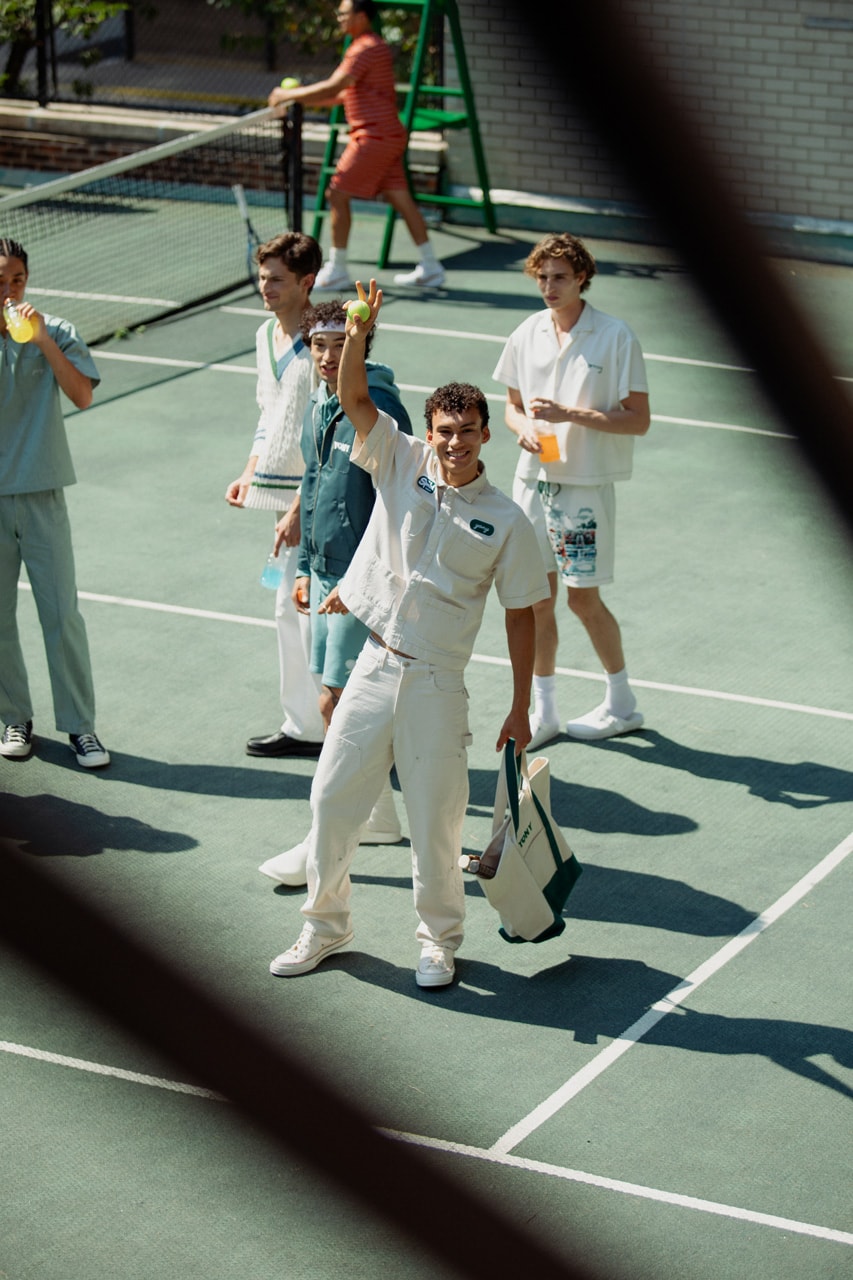 YONY Serves Up A Fresh, Functional SS24 new york fashion week tennis club manhattan members only serve court runway ball green us open spring summer 2024 collection clothing menswear sportswear outerwear sport