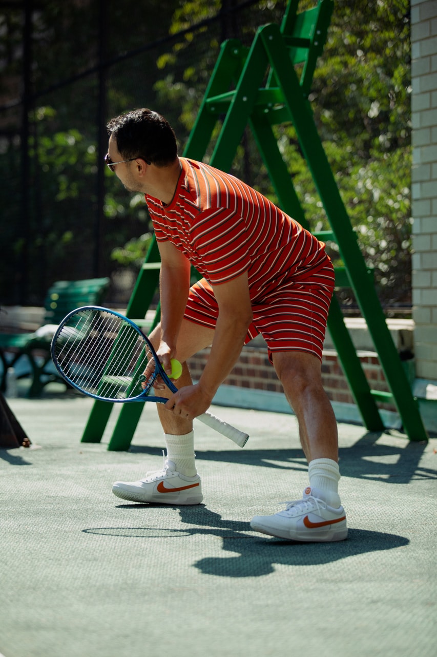 YONY Serves Up A Fresh, Functional SS24 new york fashion week tennis club manhattan members only serve court runway ball green us open spring summer 2024 collection clothing menswear sportswear outerwear sport