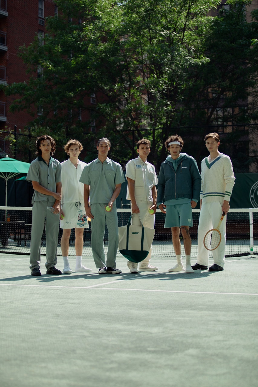 YONY Serves Up A Fresh, Functional SS24 new york fashion week tennis club manhattan members only serve court runway ball green us open spring summer 2024 collection clothing menswear sportswear outerwear sport