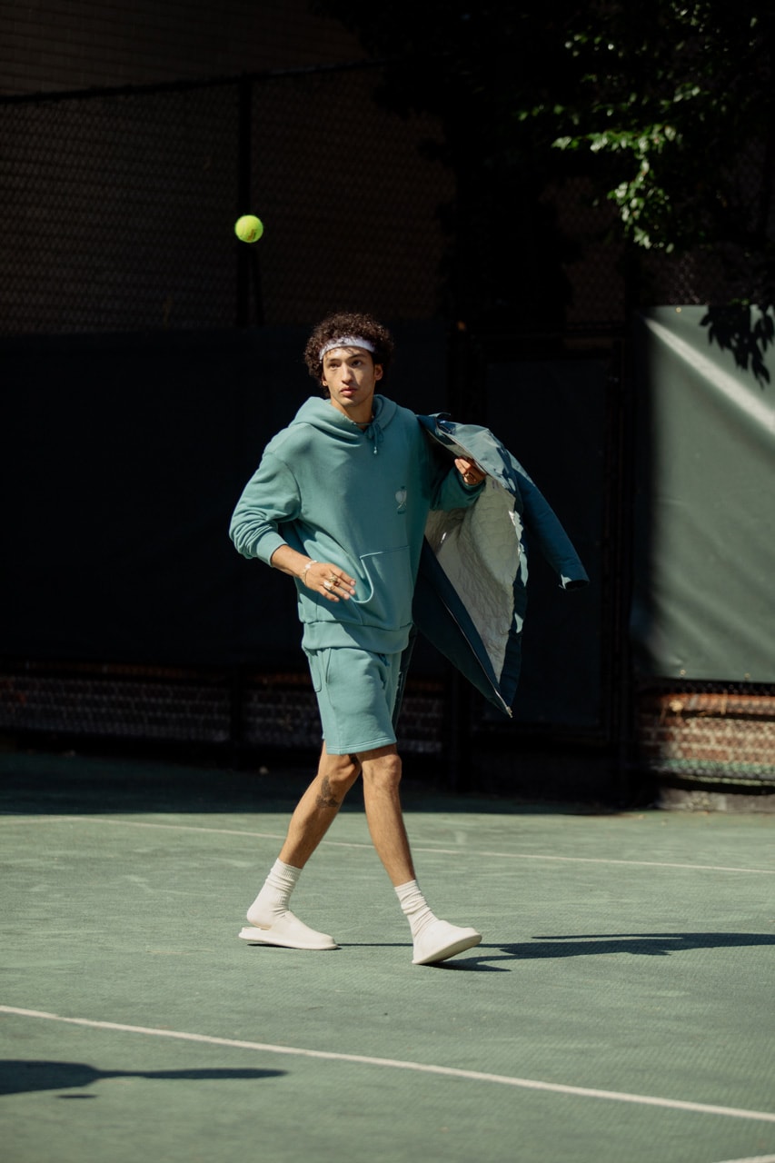 YONY Serves Up A Fresh, Functional SS24 new york fashion week tennis club manhattan members only serve court runway ball green us open spring summer 2024 collection clothing menswear sportswear outerwear sport