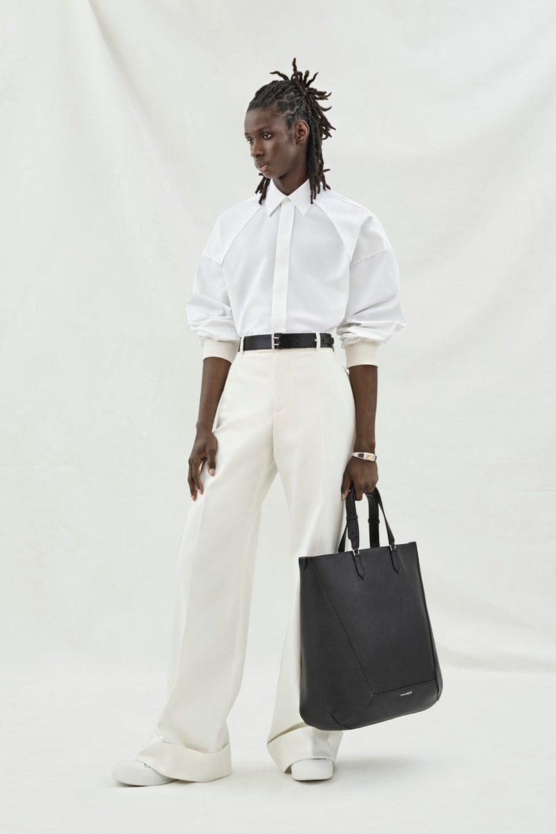 Alexander McQueen Pre-SS24 Centers on Cut and Proportion Fashion Menswear
