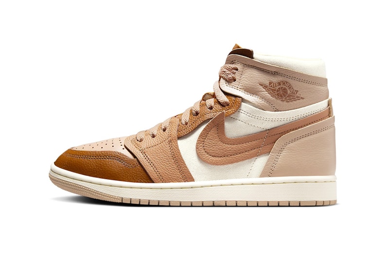 Official Look at the Air Jordan 1 MM High "Legend Medium Brown" spring 2024 release michael jordan brand high tops brown leather shoe classic Legend Medium Brown/Legend Dark Brown-Legend Coffee-Legend Light Brown-Muslin FB9891-200 Swoosh nike