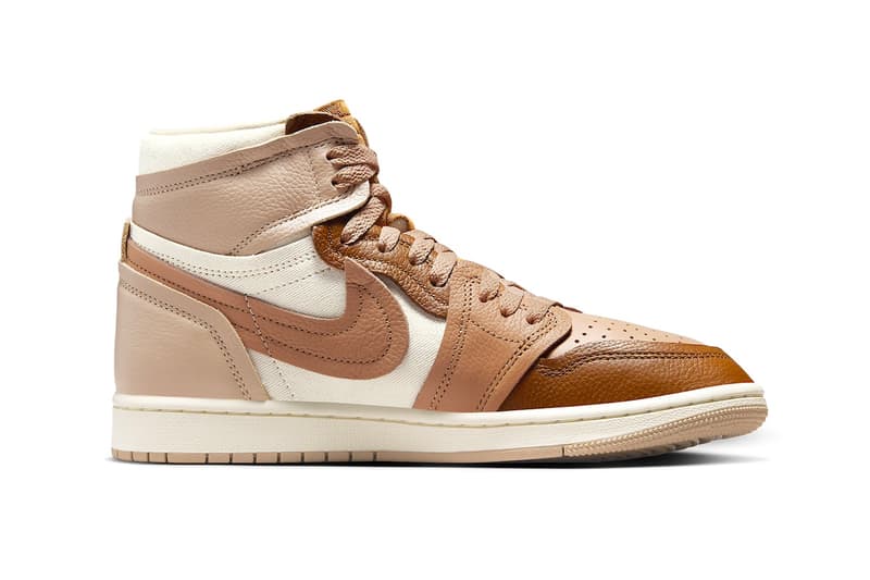 Official Look at the Air Jordan 1 MM High "Legend Medium Brown" spring 2024 release michael jordan brand high tops brown leather shoe classic Legend Medium Brown/Legend Dark Brown-Legend Coffee-Legend Light Brown-Muslin FB9891-200 Swoosh nike
