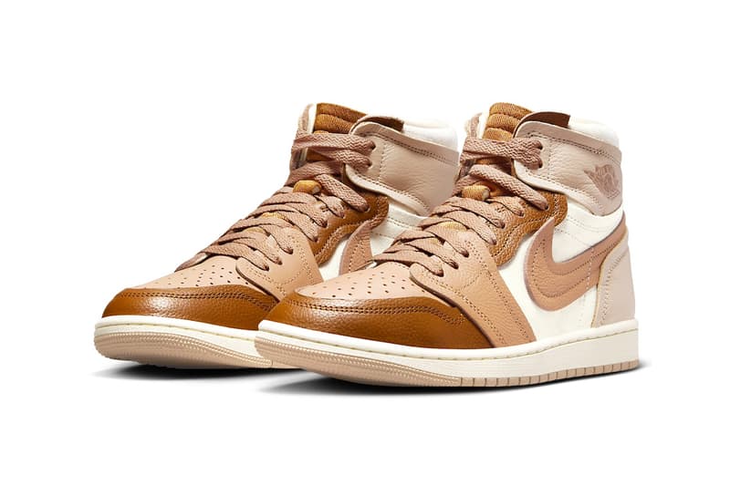 Official Look at the Air Jordan 1 MM High "Legend Medium Brown" spring 2024 release michael jordan brand high tops brown leather shoe classic Legend Medium Brown/Legend Dark Brown-Legend Coffee-Legend Light Brown-Muslin FB9891-200 Swoosh nike