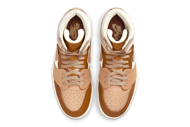 Official Look at the Air Jordan 1 MM High "Legend Medium Brown" spring 2024 release michael jordan brand high tops brown leather shoe classic Legend Medium Brown/Legend Dark Brown-Legend Coffee-Legend Light Brown-Muslin FB9891-200 Swoosh nike