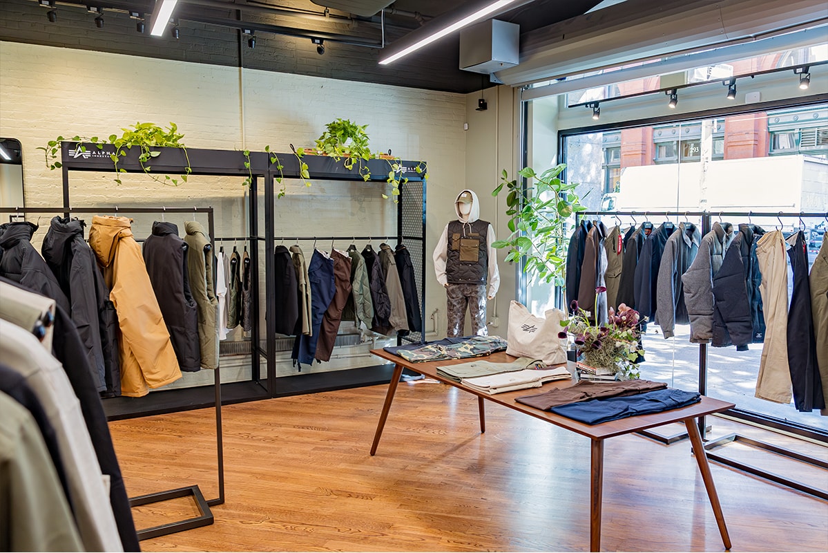 Alpha Industries Opens First Permanent Retail Store new york city lafayette brick and mortar store 