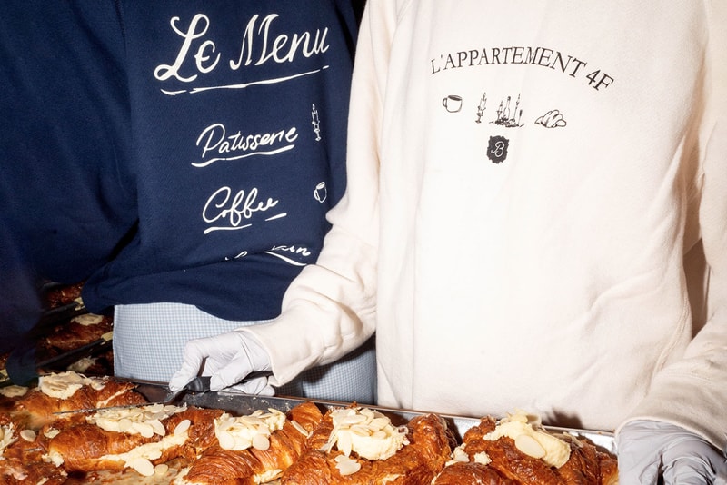 NYC Label Brunch Taps Brooklyn's L'Appartement 4F Bakery for a Tasteful Collab madhappy lifestyle hotel slipper footwear drop new york city croissant breakfast cereal 