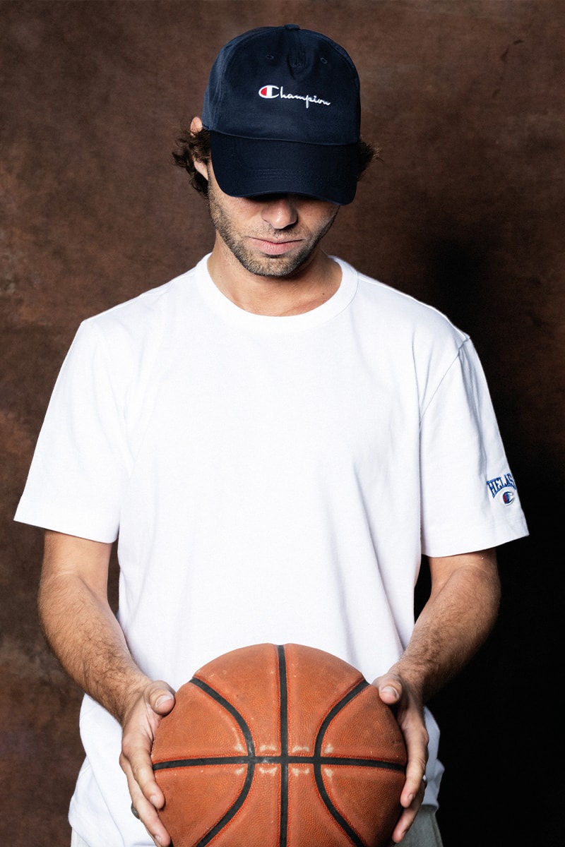 Champion and Hélas Come Together for Basketball-Focused FW23 Capsule Collection hoodies tshirts sweatpants beanies caps reverse weave george eddy french basketball commentary hugo campman 