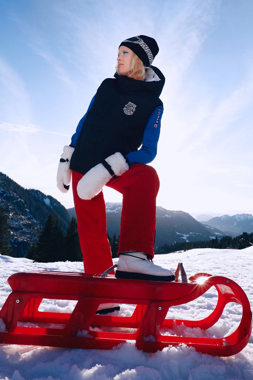 joshua vides colmar ski clothes capsule knit artist art Caso Di Neve the race is on campaign vest skis erwin stricker 