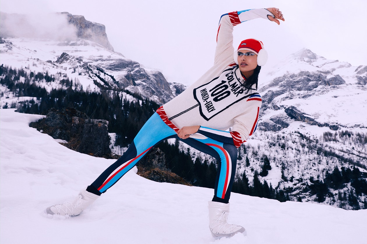 joshua vides colmar ski clothes capsule knit artist art Caso Di Neve the race is on campaign vest skis erwin stricker 