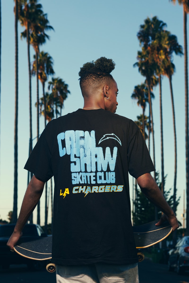 LA Chargers Get the Crenshaw Skate Club Cosign Ahead of Monday's Game california los angeles skateboard streetwear drop release sofi stadium dallas cowboys monday night football
