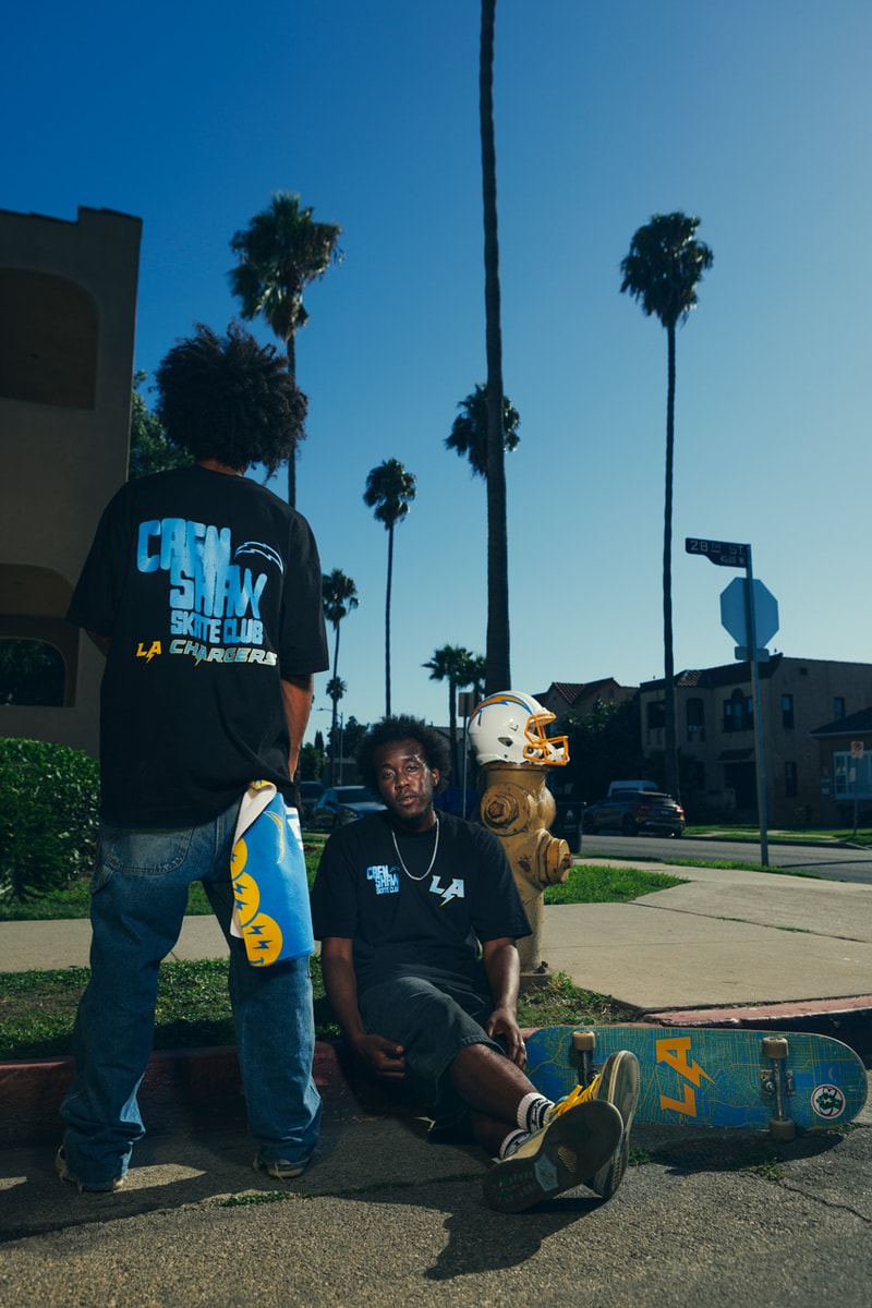 LA Chargers Get the Crenshaw Skate Club Cosign Ahead of Monday's Game california los angeles skateboard streetwear drop release sofi stadium dallas cowboys monday night football