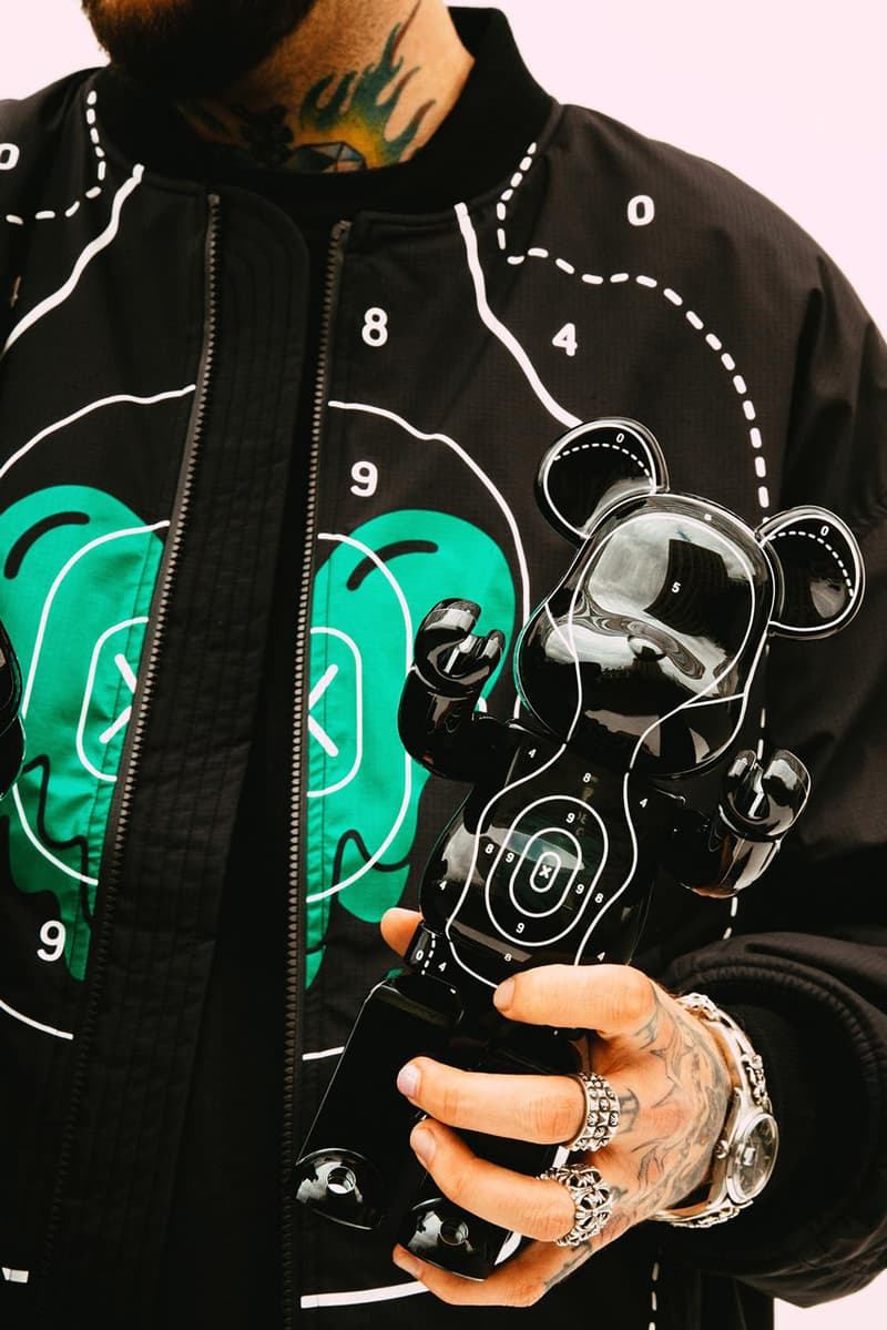 Emotionally Unavailable and NEIGHBORHOOD Link for BE@RBRICK and Apparel Collab faze banks toy medicom figure shooting range black japanese streetwear fashion brand collab drop ntwrk network los angeles ls fairfax price 